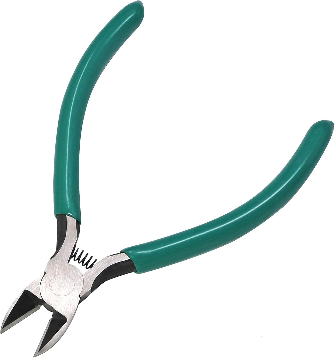 4.5-Inch Side Cutter Diagonal Wire Cutting Pliers - Chrome-Vanadium Steel Repair Tool in Green