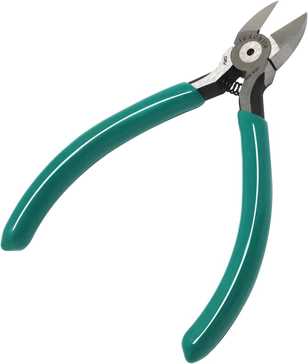 4.5-Inch Side Cutter Diagonal Wire Cutting Pliers - Chrome-Vanadium Steel Repair Tool in Green