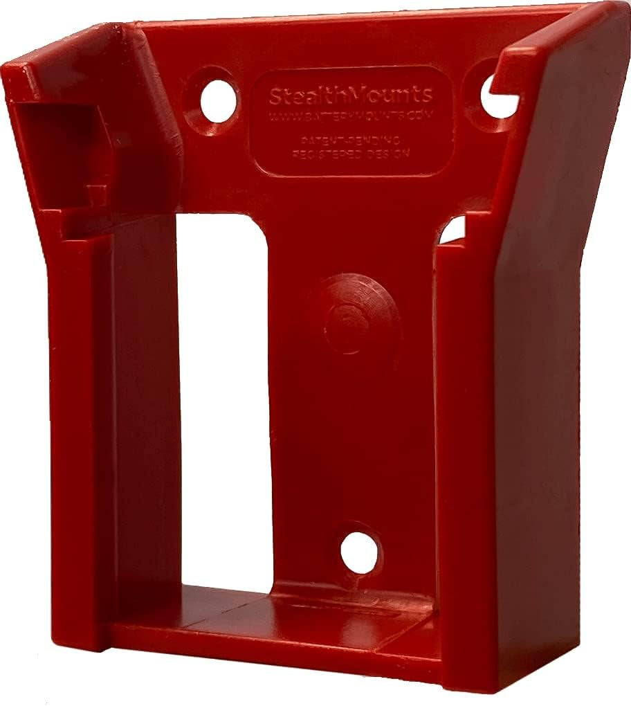 Battery Holder Compatible with Milwaukee M18 (6 Pack) - Red | Battery Mounts | Made in the UK