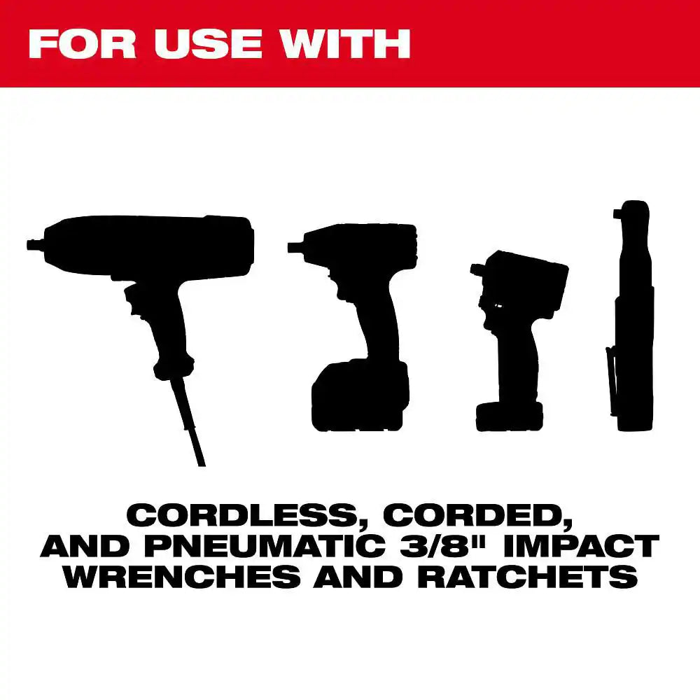 SHOCKWAVE Impact-Duty 3/8 In. Drive SAE Deep Well Impact Socket Set (17-Piece)