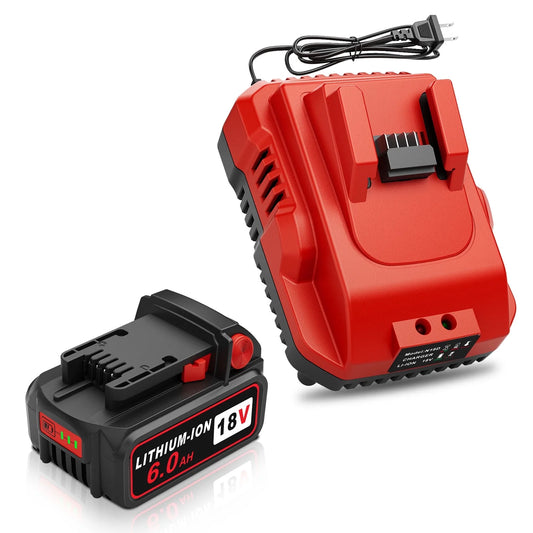 18V 6.0Ah M-18 Battery Replacement for Milwaukee and 1 Set 18V Charger