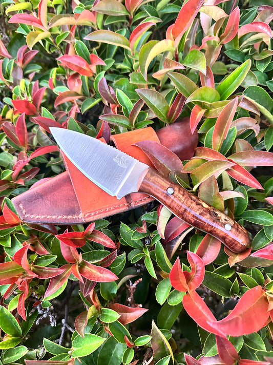 [SOLD]  Custom 3" Skinner with Leather Horizontal Carry Sheath